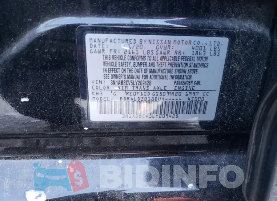 3N1AB8CV5LY209428 Photo# 12