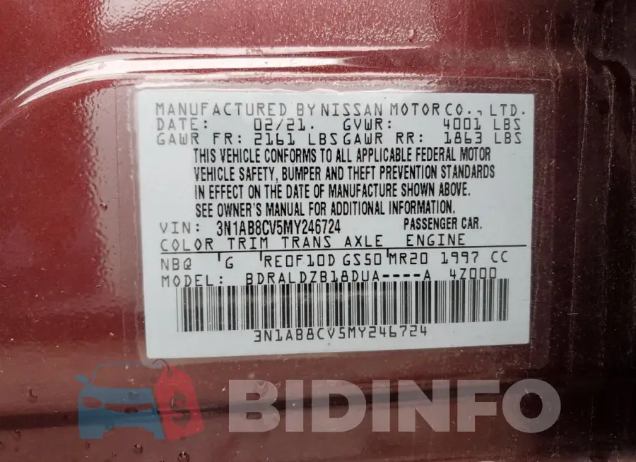 3N1AB8CV5MY246724 Photo# 12