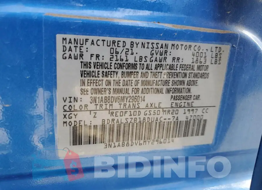 3N1AB8DV6MY296014 Photo# 12