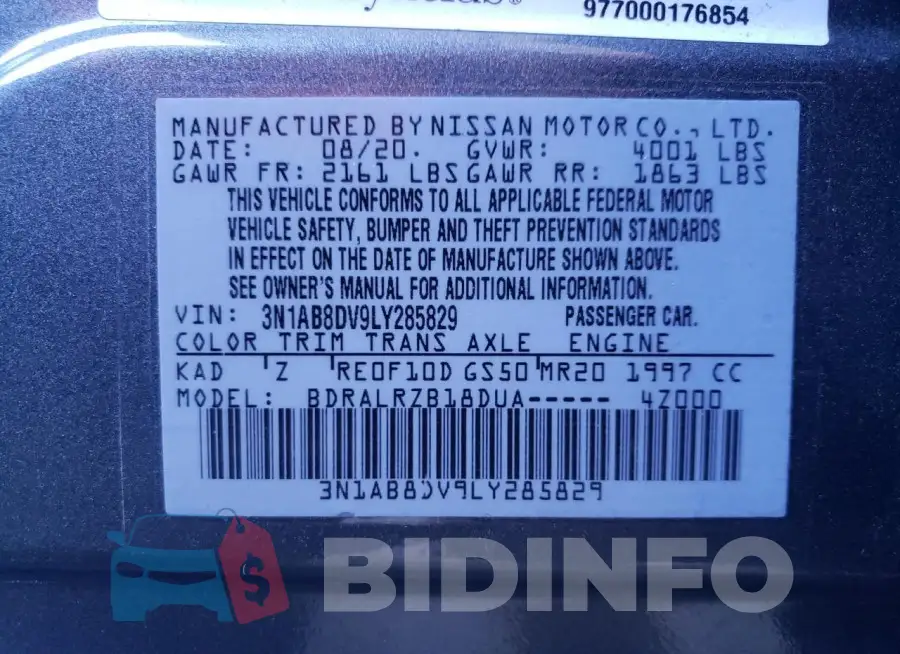 3N1AB8DV9LY285829 Photo# 13