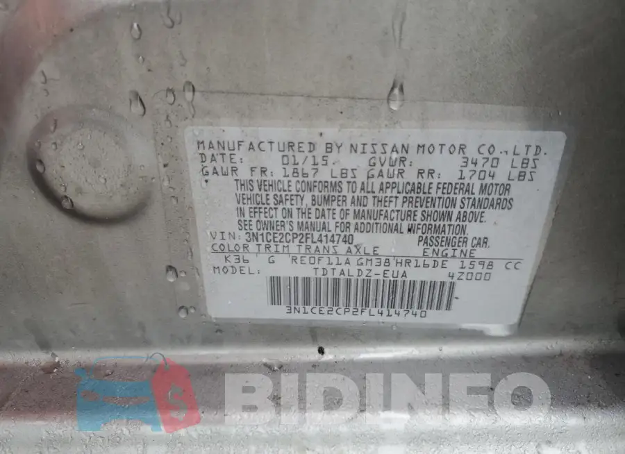 3N1CE2CP2FL414740 Photo# 12