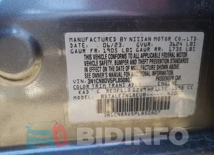 3N1CN8DV5PL850807 Photo# 12