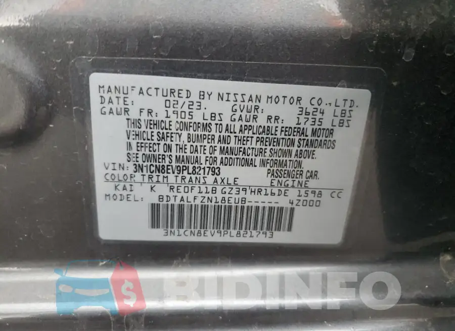 3N1CN8EV9PL821793 Photo# 13