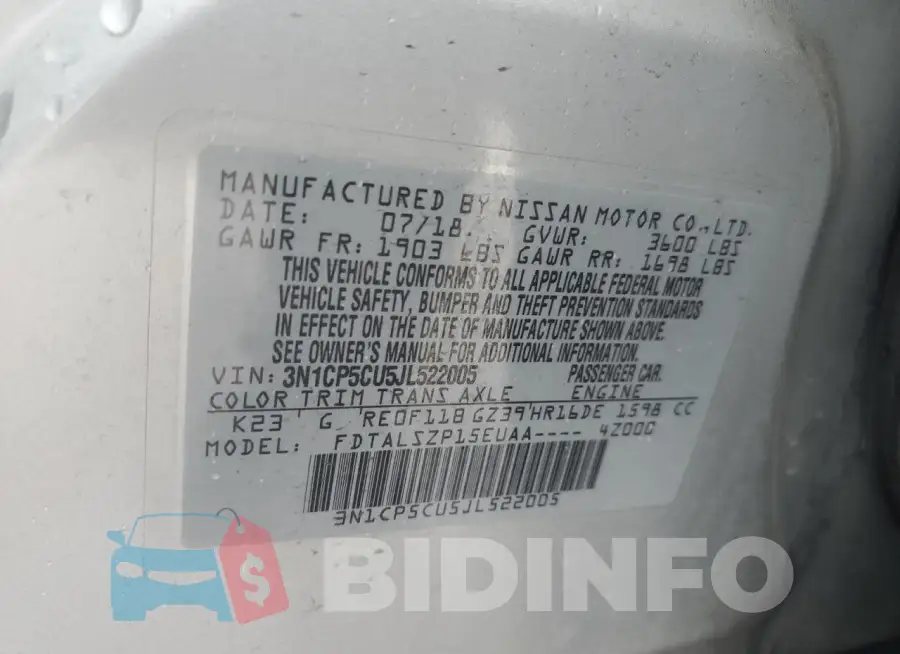 3N1CP5CU5JL522005 Photo# 12
