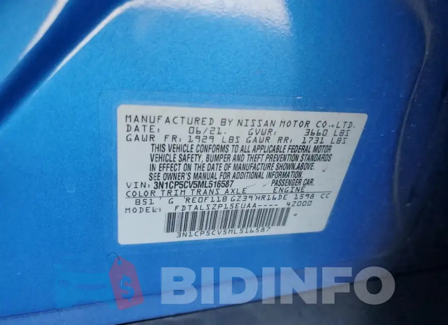 3N1CP5CV5ML516587 Photo# 13