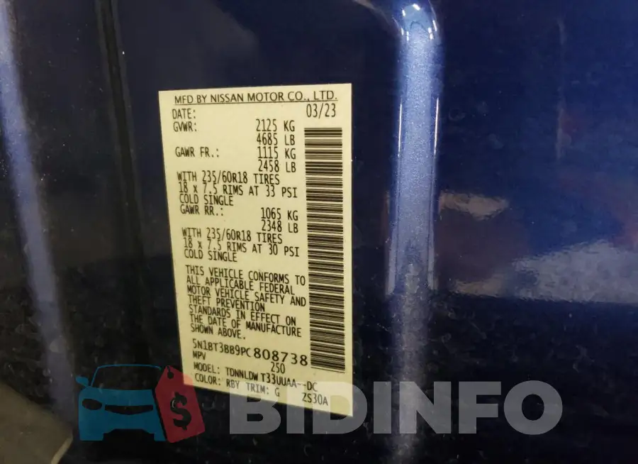 5N1BT3BB9PC808738 Photo# 14