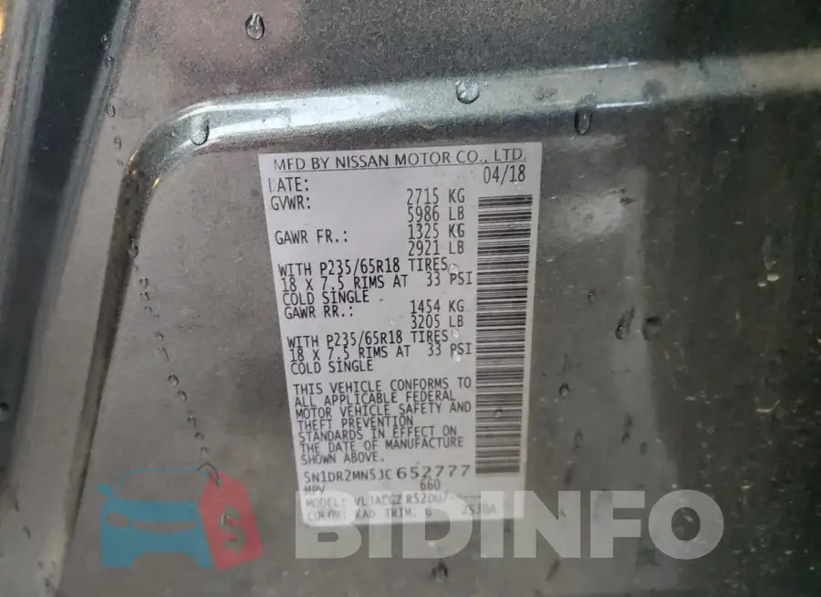 5N1DR2MN5JC652777 Photo# 14