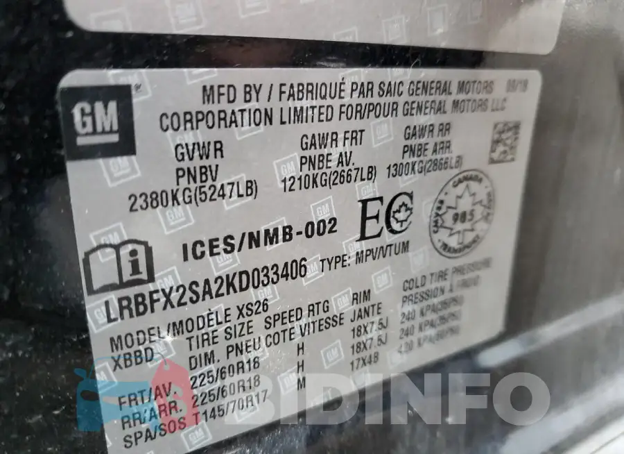 LRBFX2SA2KD033406 Photo# 14