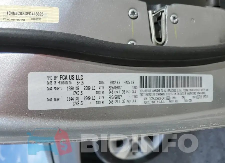 1C4NJCBB3FD413826 Photo# 13