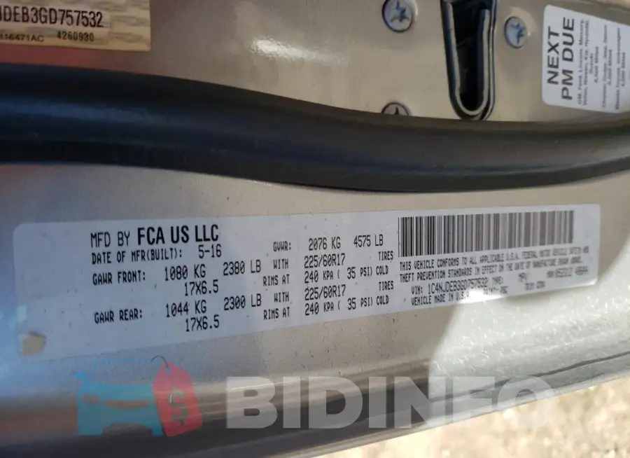 1C4NJDEB3GD757532 Photo# 14