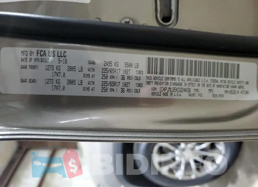 1C4PJMLB5KD224036 Photo# 14