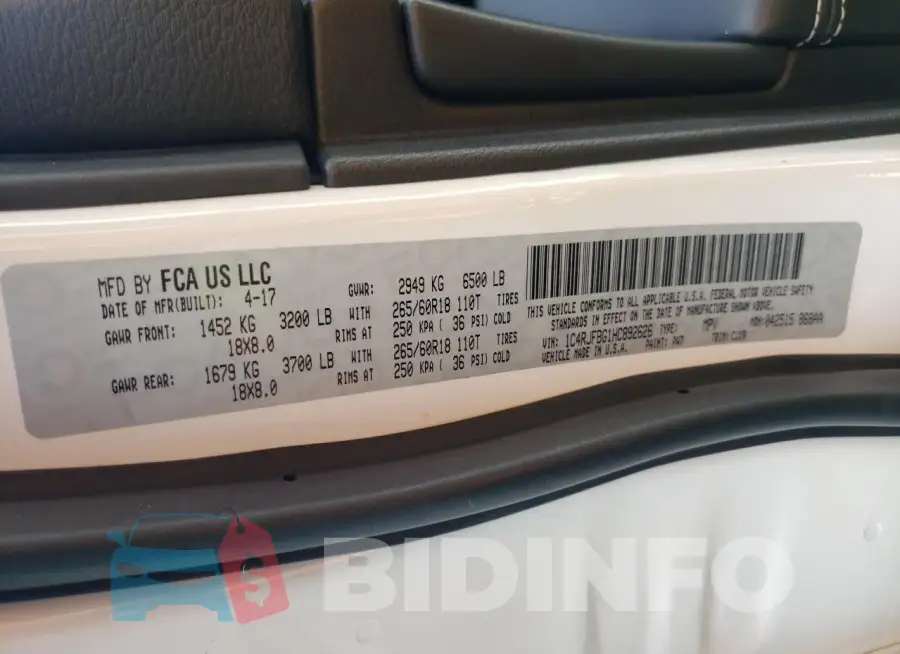 1C4RJFBG1HC892626 Photo# 13