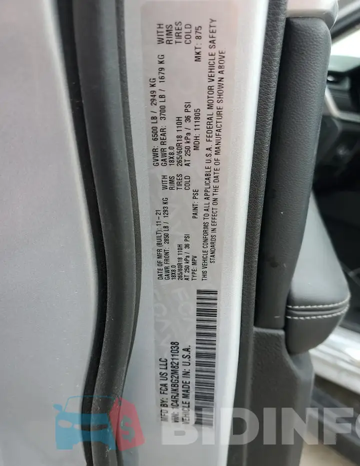 1C4RJKBG2M8211038 Photo# 13