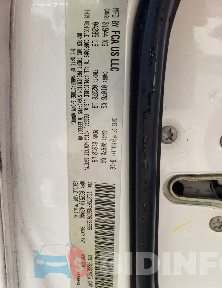 1C3CDFFA5GD819355 Photo# 12