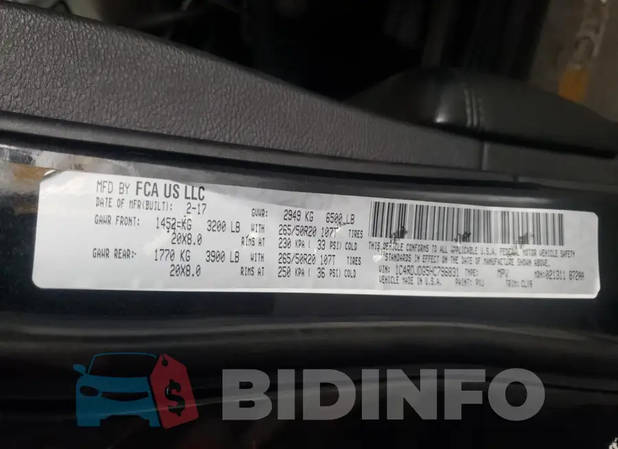 1C4RDJDG5HC796831 Photo# 13