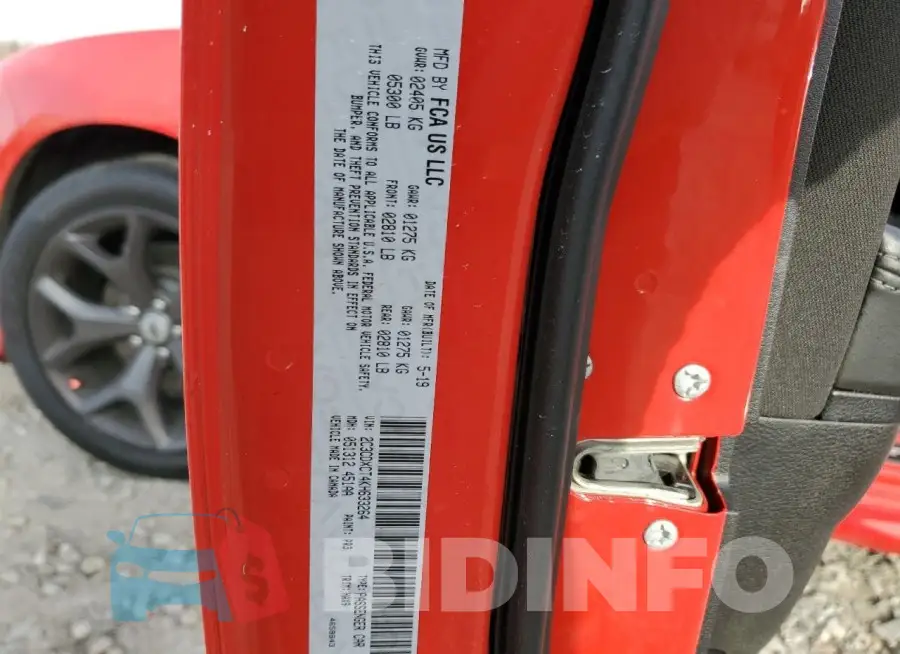 2C3CDXCT4KH633264 Photo# 13