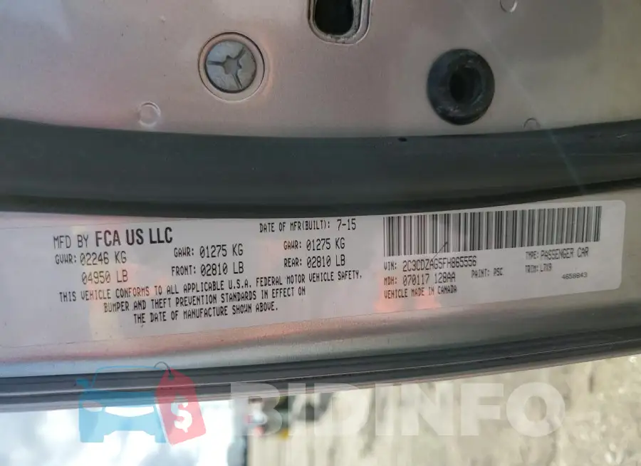 2C3CDZAG5FH865556 Photo# 13