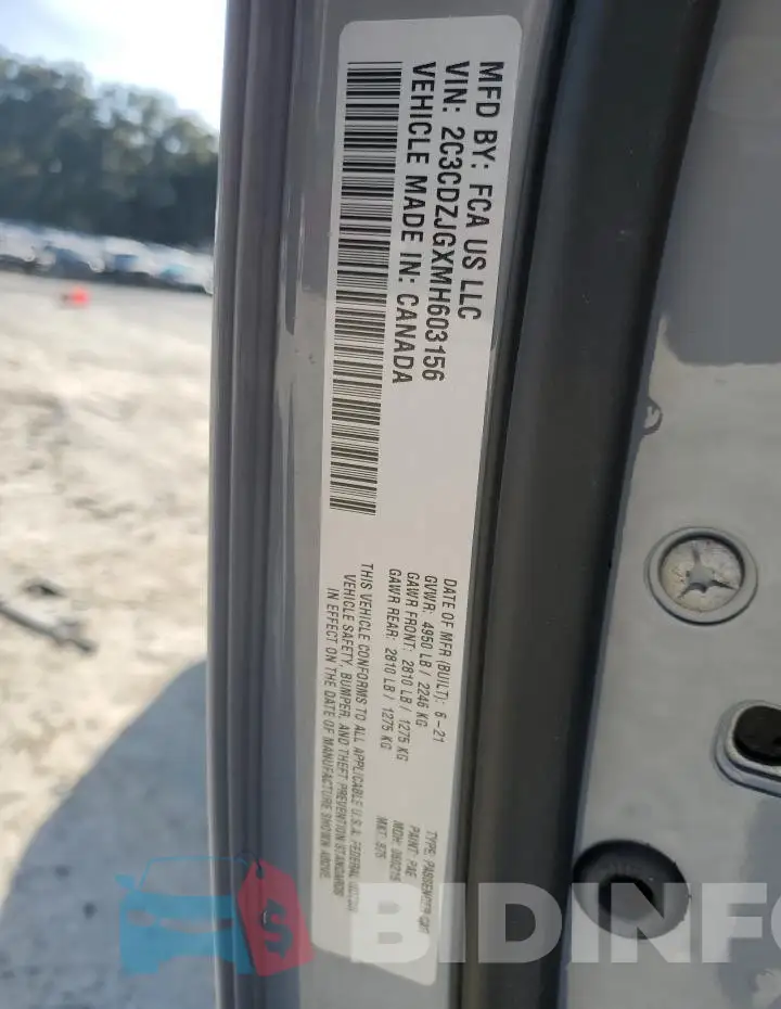 2C3CDZJGXMH603156 Photo# 13