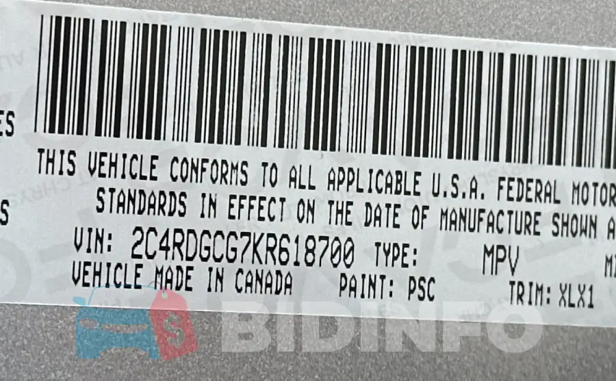 2C4RDGCG7KR618700 Photo# 10