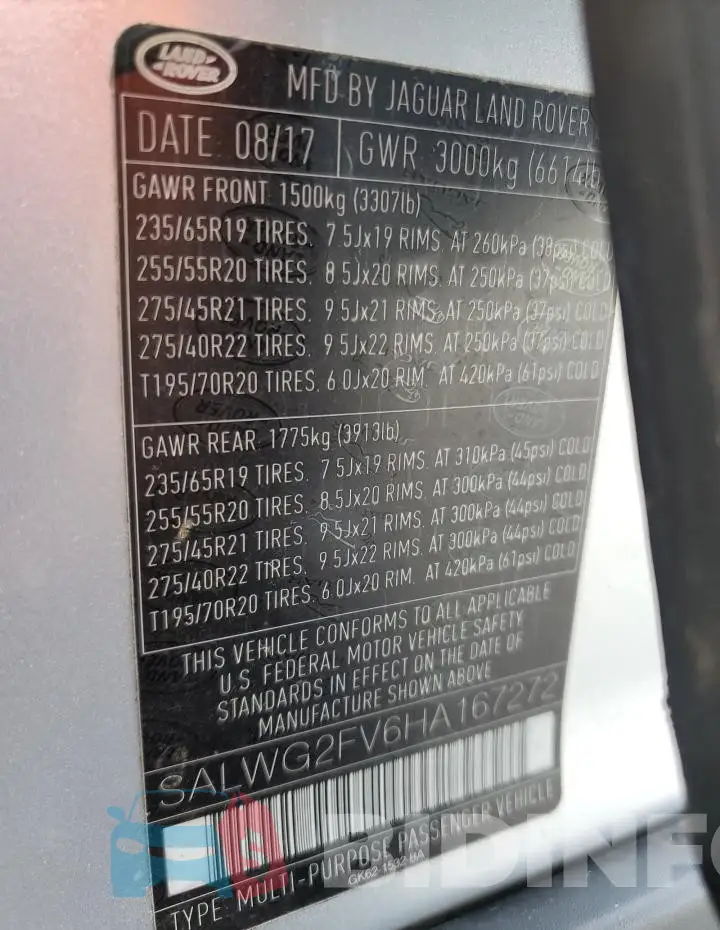 SALWG2FV6HA167272 Photo# 13