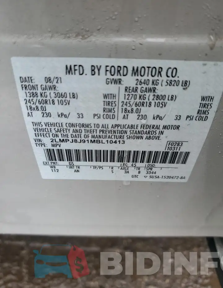 2LMPJ8J91MBL10413 Photo# 12