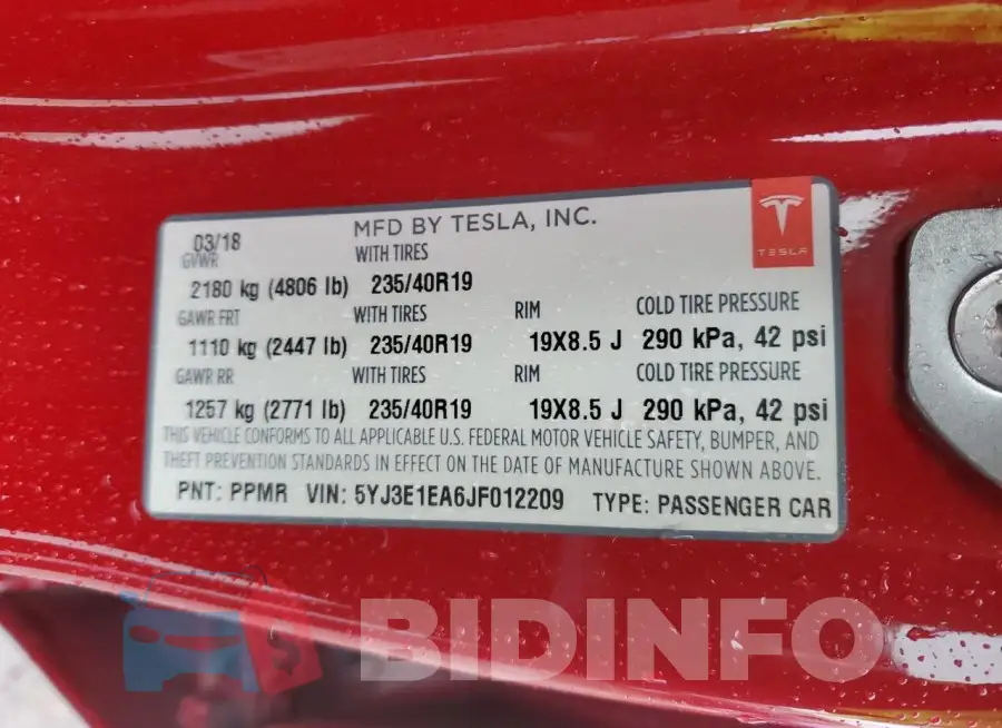 5YJ3E1EA6JF012209 Photo# 12