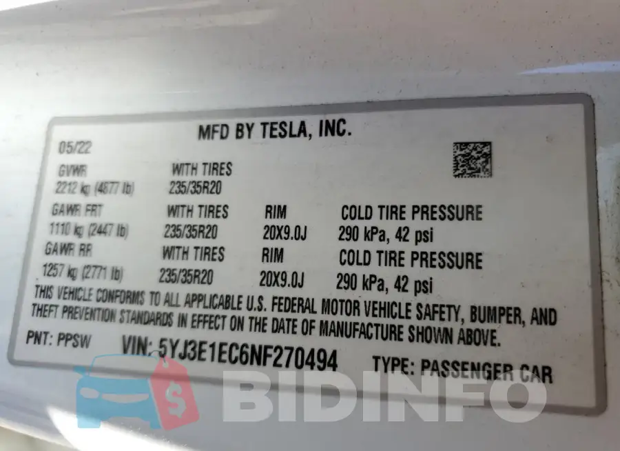 5YJ3E1EC6NF270494 Photo# 12
