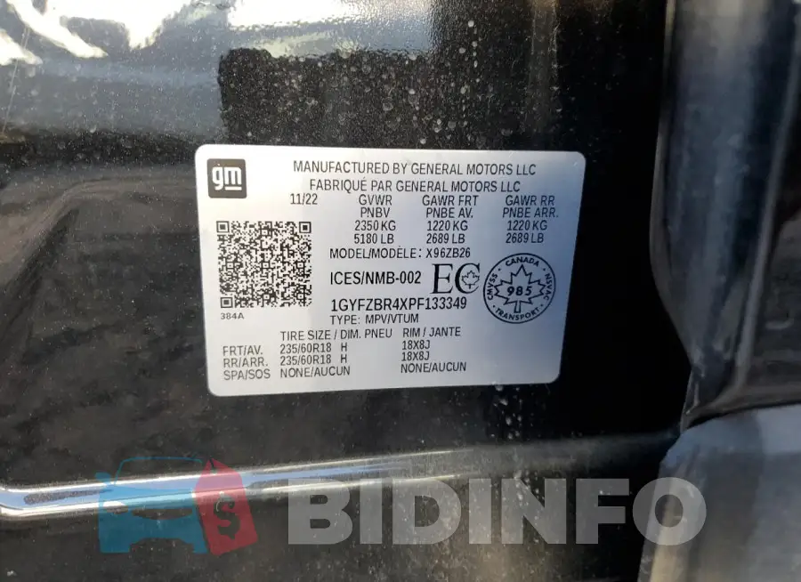 1GYFZBR4XPF133349 Photo# 14