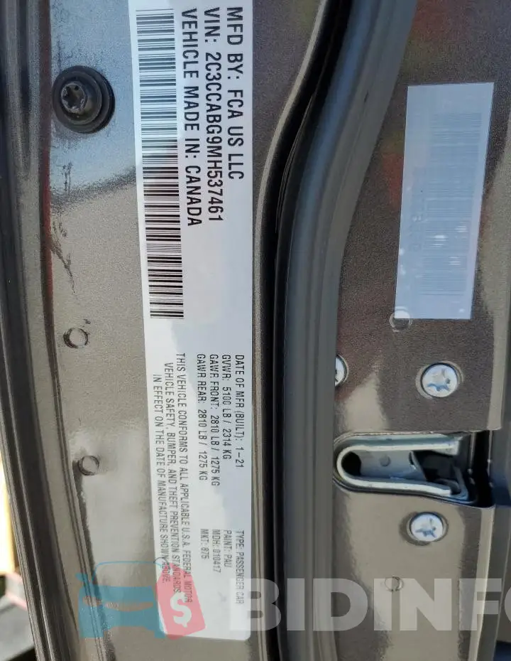2C3CCABG9MH537461 Photo# 12