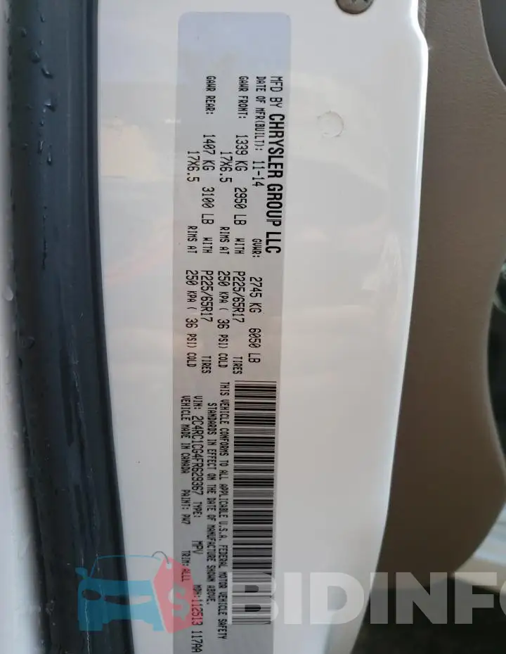 2C4RC1CG4FR629367 Photo# 14