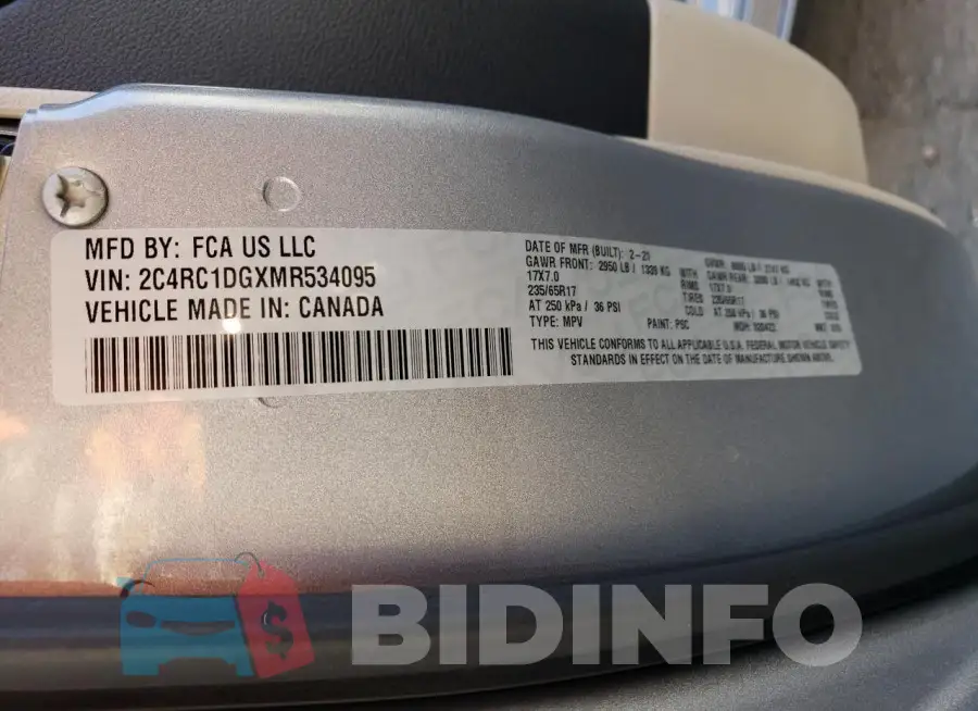 2C4RC1DGXMR534095 Photo# 13
