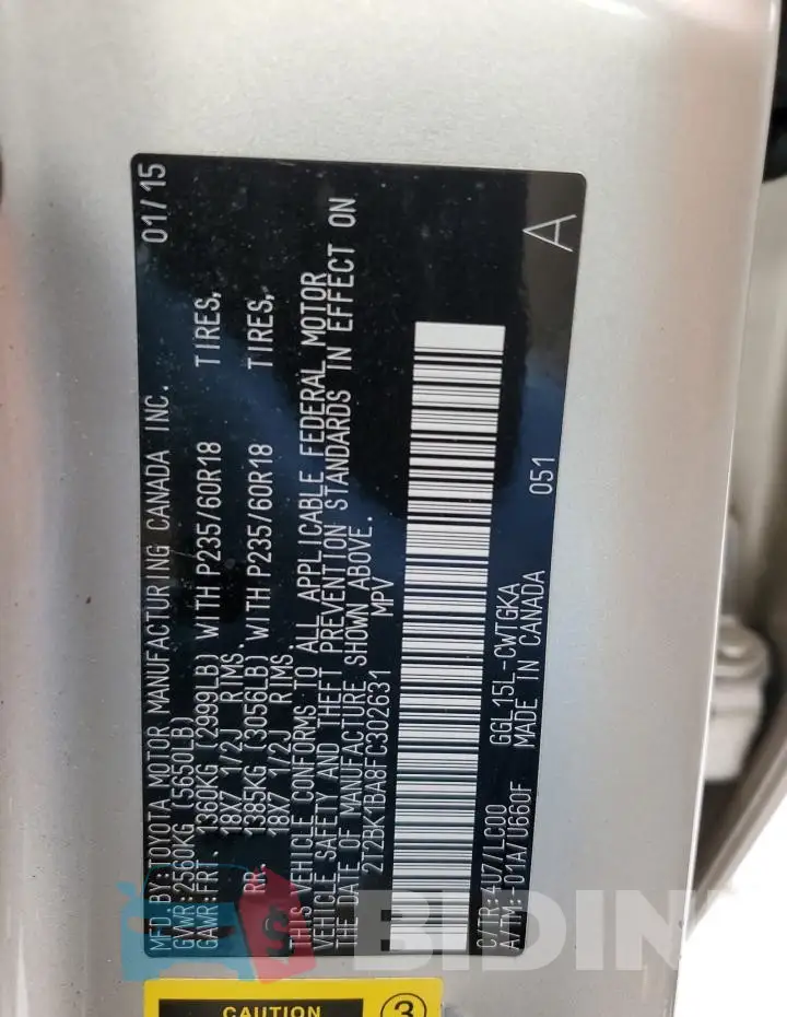 2T2BK1BA8FC302631 Photo# 13