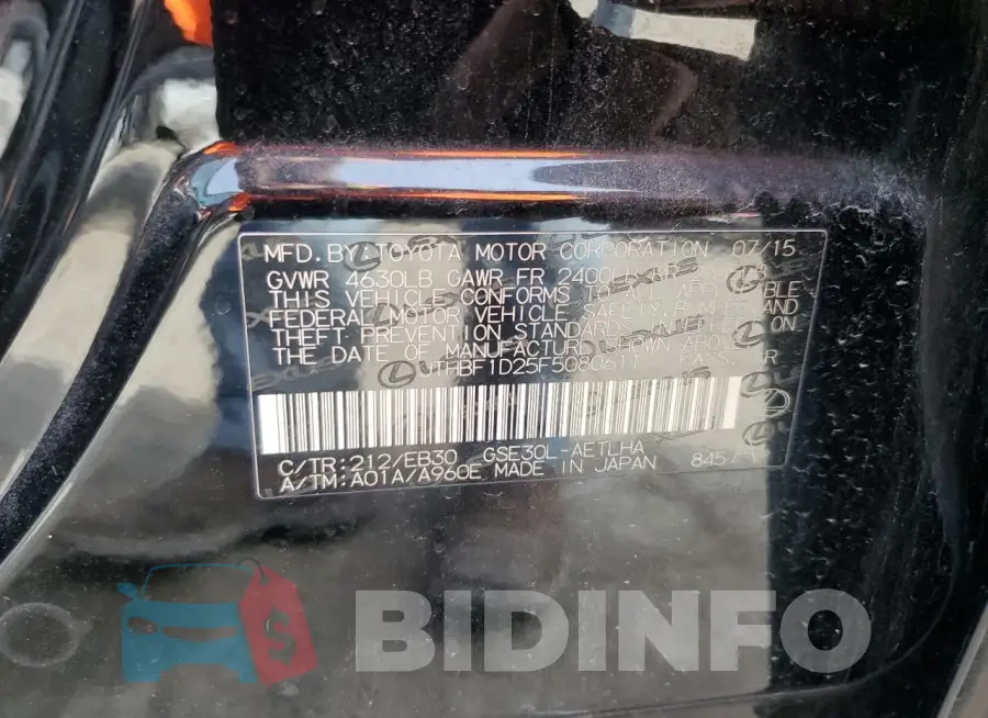 JTHBF1D25F5080611 Photo# 12