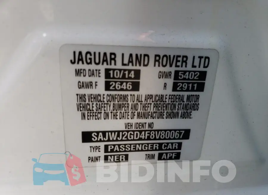 SAJWJ2GD4F8V80067 Photo# 12