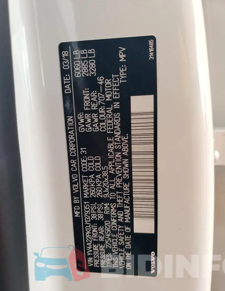 YV4A22PK0J1379351 Photo# 13