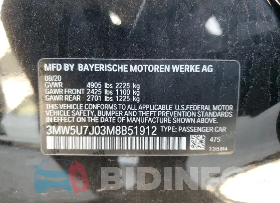 3MW5U7J03M8B51912 Photo# 12
