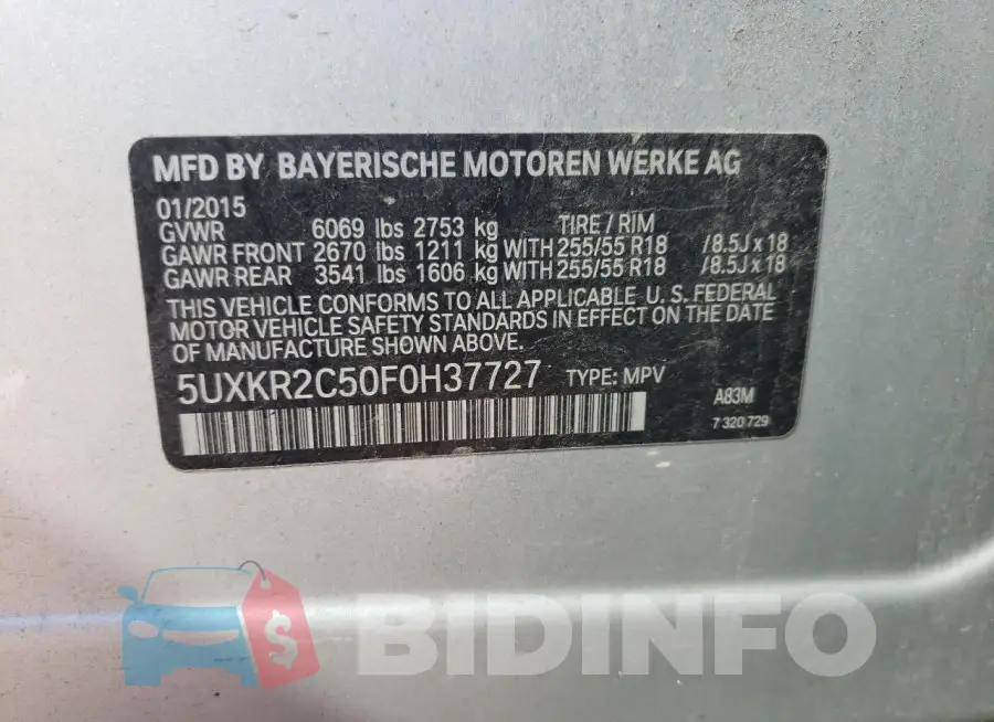 5UXKR2C50F0H37727 Photo# 13