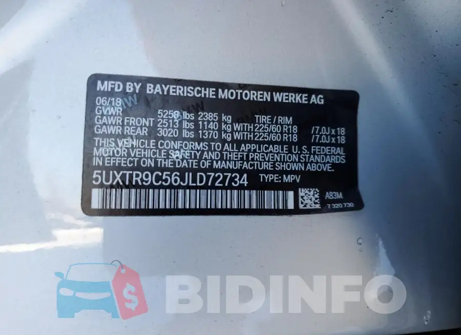 5UXTR9C56JLD72734 Photo# 12