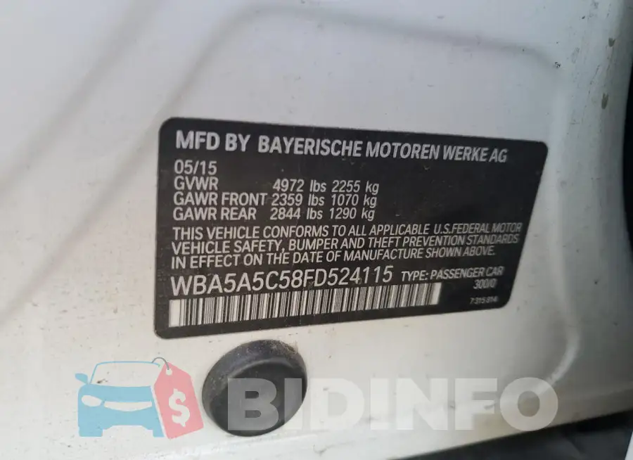 WBA5A5C58FD524115 Photo# 13