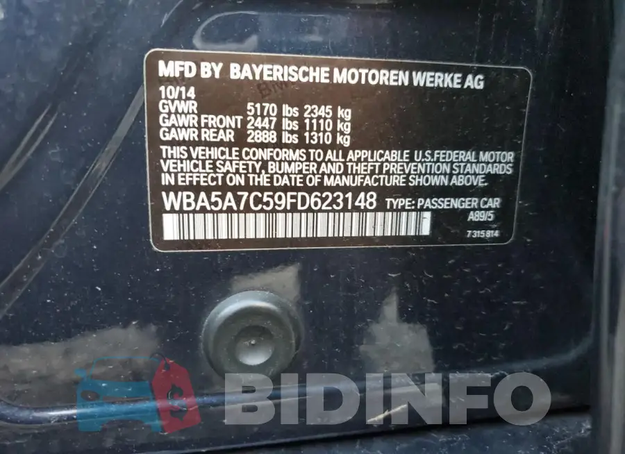 WBA5A7C59FD623148 Photo# 13