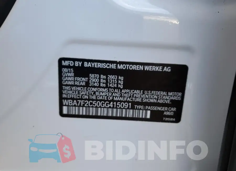 WBA7F2C50GG415091 Photo# 12