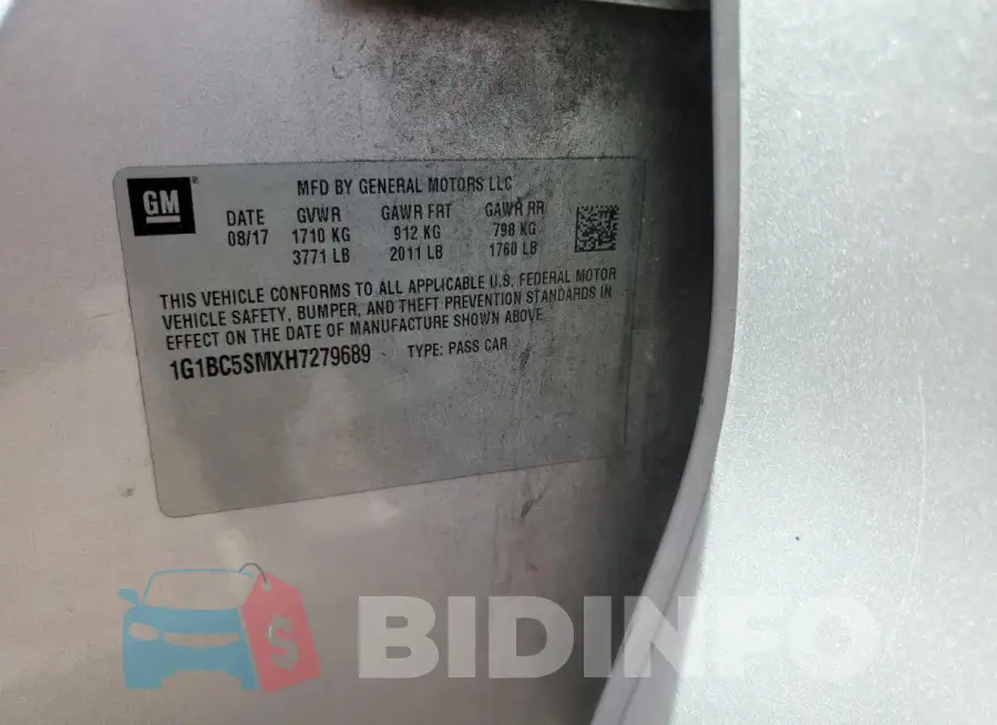 1G1BC5SMXH7279689 Photo# 12