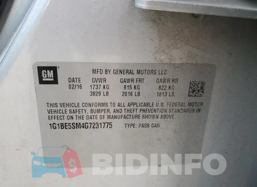 1G1BE5SM4G7231775 Photo# 13