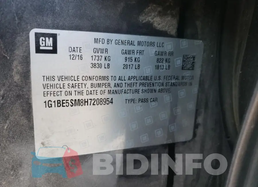 1G1BE5SM8H7208954 Photo# 12