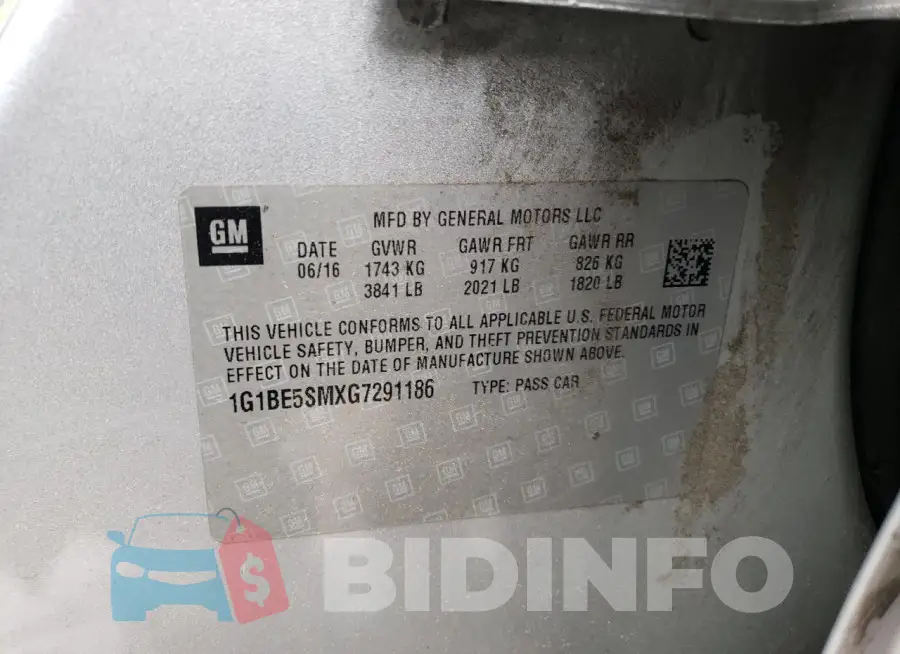 1G1BE5SMXG7291186 Photo# 12