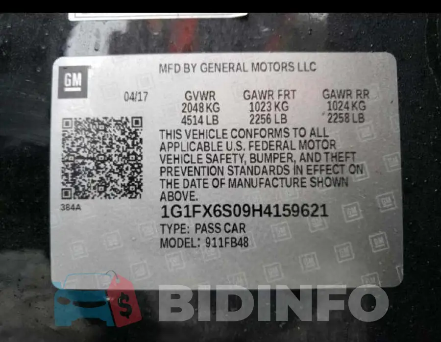 1G1FX6S09H4159621 Photo# 10
