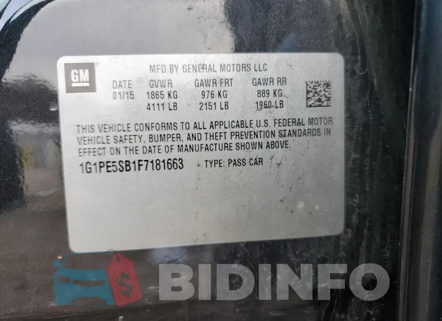 1G1PE5SB1F7181663 Photo# 12