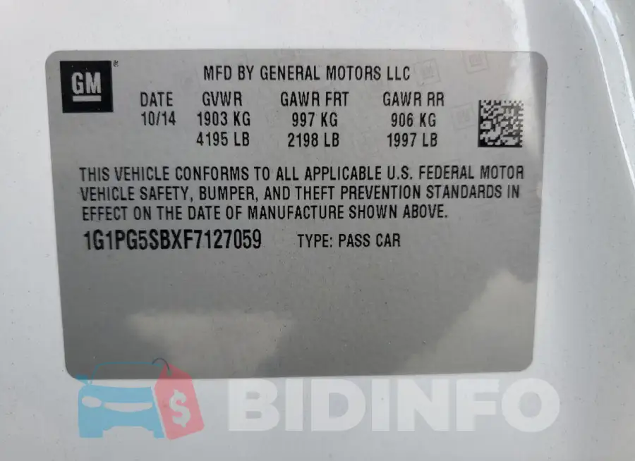 1G1PG5SBXF7127059 Photo# 12
