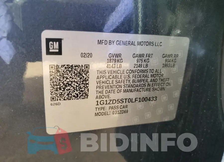 1G1ZD5ST0LF100433 Photo# 12
