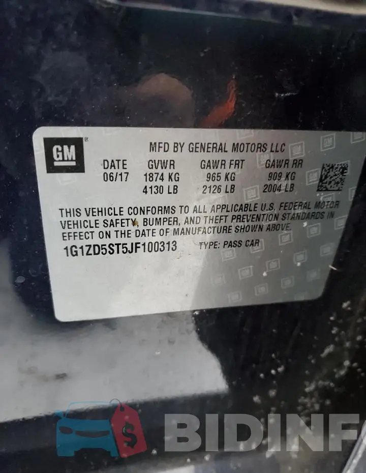1G1ZD5ST5JF100313 Photo# 12